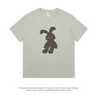 Estampado cuerpo pareja media manga marca de moda algodón manga corta camiseta hombre tendencia top suelto mujer - details 3