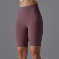con bolsillos y yoga, jogging de secado rápido, pantalones cortos de gimnasio de ciclismo activo para entrenamiento, cintura alta - details 17