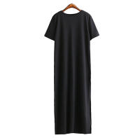Vestido Midi Estilo Coreano Veraniego Vestido Largo Negro Casual para Mujeres - details 7