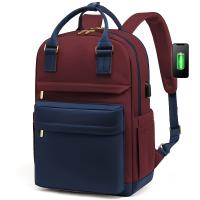 2024 Nueva Moda Mochila para Portátil de Gran Capacidad, Tela Oxford Blanca, Cierre de Cremallera, Lavado a Mano Únicamente, Bolso de Viaje de Negocios con Bolsillos Laterales y Ranura para Bolígrafos - details 5