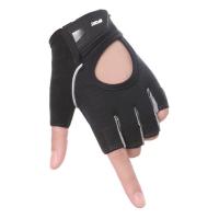 Guantes de motocicleta resistentes al desgaste, manoplas de dedo de carreras antideslizantes Vintage, guantes sin dedos de cuero de piel de cabra para hombre - details 6