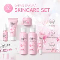 Kit Premium 6 en 1 de Cuidado Facial con Sakura Japonés - Suero + Crema Contorno Ojos + Limpiador Hidratante, Tratamiento Completo para Piel Radiante e Hidratada - LAIKOU - details 0