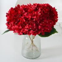 Hortensia Artificial con hojas, ramo de flores azules, colorido, realista, decoración del hogar, 45CM - details 4