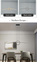 NEO Gleam-Lámpara Led minimalista para decoración del hogar, candelabro moderno de color negro y dorado para comedor, cocina y Bar - details 2