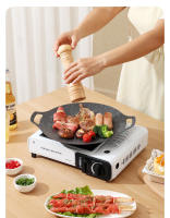 Hornillo de gas portátil, Estufa de cassette portátil, compacto de camping con maletín de transporte, cocina de exterior regulable continuamente con encendido piezoeléctrico automático, Estufa cassette de doble uso ESTUFA DE GAS PORTÁTIL - details 12