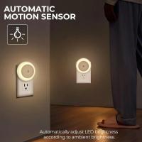 Luces LED nocturnas para uso doméstico, luz nocturna con enchufe en la pared, de anochecer a amanecer, con Sensor automático, pequeña y cálida, 0,5 W, 2 piezas - details 2