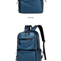 Mochila de 14 pulgadas para hombre Mochila de viaje de gran capacidad Color sólido - details 11