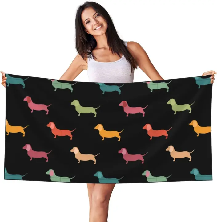 Toallas absorbentes para piscina, baño, natación, yoga, spa con patrón de perro para hombres y mujeres - 1