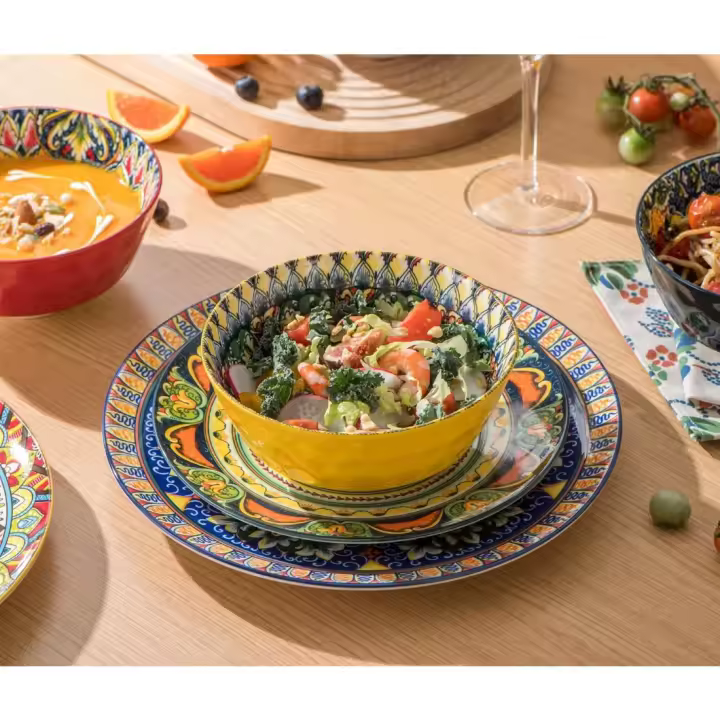 6 Cuencos de Cerámica Colorida - 750ml, Cuencos y Cuencos para Muesli |   Pasta |   ensalada |   sopa |   Copos de maíz |   Servicio de desayuno, cena estilo bohemio - multicolor - 1