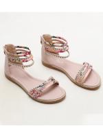 Sandalias planas romanas 2025, nuevas sandalias casuales de moda para mujer, para vacaciones, viajes, playa con flores. - details 4