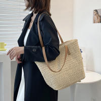 Bolso de ratán tejido para mujer, bolsa de hombro de gran capacidad para vacaciones en la playa, informal, a la moda - details 6