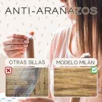 Sillas de Comedor Nórdicas con Respaldo Ergonómico |   Sillas de Cocina con Madera de Haya Maciza con Tela Anti Manchas de Polipiel (2, Gris) - details 3