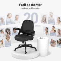 Silla de Oficina Plegable con Apoyabrazos Silla de Oficina Ergonómica de Malla Transpirable - details 28