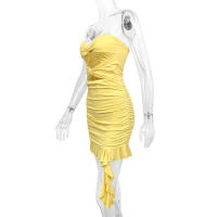 Vestido ajustado con volantes y volantes calados sin tirantes para mujer, novedad de 2024 - details 7