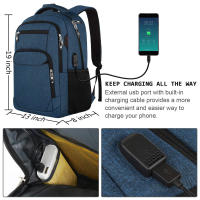 Bolso de hombro para hombre de gran capacidad,Premium Sense,Bolso de hombro de viaje,Negocios,Mochila para portátil,Antirrobo impermeable,Multiusos con puerto de carga - details 16
