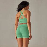 Conjunto de yoga para mujer, leggings y top de cintura alta, chándal sin costuras, tres conjuntos de entrenamiento para ropa de gimnasio - details 29