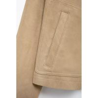 -2025 Chaqueta corta con cuello vuelto para mujer, lana de venado Simple, moda de otoño, nueva llegada - details 6