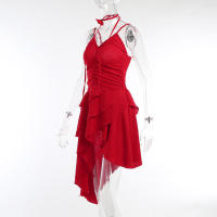 Vestido plisado con cuello en V, nuevo diseño de nicho de verano falda dulce y fresca YL23309GN - details 37