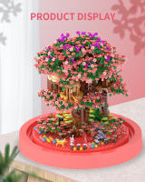 Seasonal Building Block Toy Flower with Dust Cover DIY Treehouse Model Bricks with Light Ornament Romantic Gift for Girlfriend - details 9