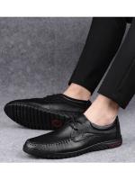 Zapatos de Cuero para Hombre Primavera-Verano 2025 Transpirables, de Primera Capa, de Piel de Vaca, Suaves, Informales, con Agujeros, para Negocios de Mediana Edad - details 1