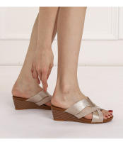 Sandalias de cuña para mujer, ideales para usar como prenda exterior, modernas, con plataforma gruesa, impermeables, informales, de talla grande, con boca de pez. - details 2