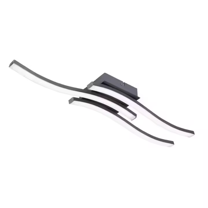 Plafón LED Aluminio Wave Goeco Negro Tres Paralelos 52*12*8cm Luz Blanca 6500K 220V - 1