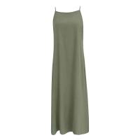 Traje formal de mujer, vestido largo bohemio liso con tirantes divididos, moda casual para el verano 2024 - details 9