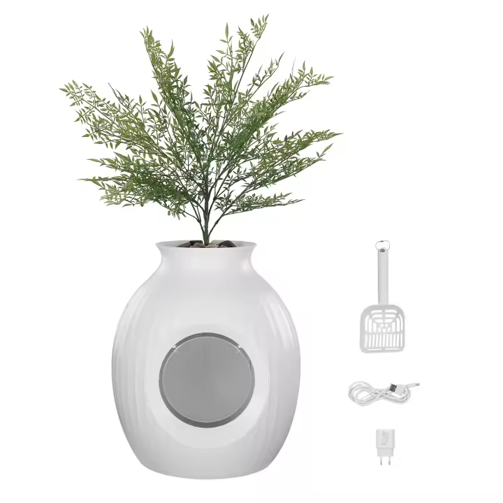 SucceBuy Plant Cat Litter Box - Control inteligente de olores, oculto, entrada de 9,48 pulgadas, ABS, decorativo para el hogar - 1