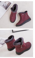 Botas de nieve cálidas de gran tamaño para mujer, además de zapatos de algodón impermeables de lana, botas cálidas impermeables de corte medio - details 15
