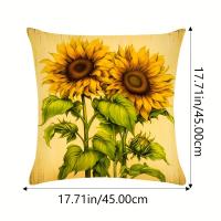 Fundas de Almohada de Girasol Hermoso Diseño de 4 Piezas Protector de Cojín de 17,7x17,7 pulgadas - details 7
