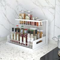 Organizador de 2 niveles, cajón extraíble, estante multiusos para baño, cocina, estante de almacenamiento debajo del fregadero - details 3
