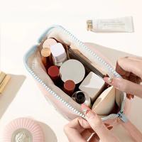 Bolsa de cosméticos portátil de gran capacidad, soporte para brochas con asa colgante, paquete de lavado para mujer, cierre de cremallera, multifuncional - details 2