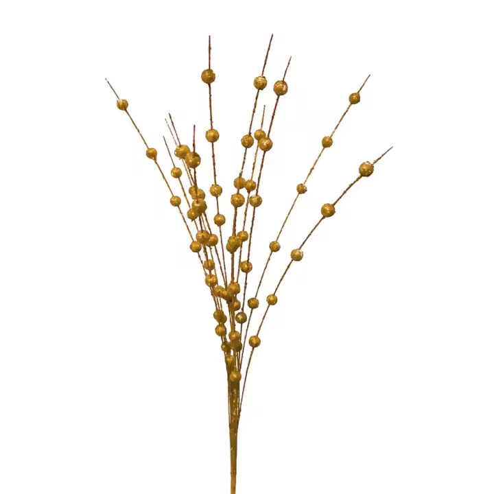 Espuma boda decoración del hogar flor falsa brillo Artificial baya tallo decoración navideña flor Artificial polvo bayas - 1