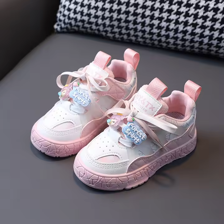 Zapatos de princesa para bebé de 2 a 6 años, antideslizantes, suela suave, media altura, zapatos casuales para niños. - 1