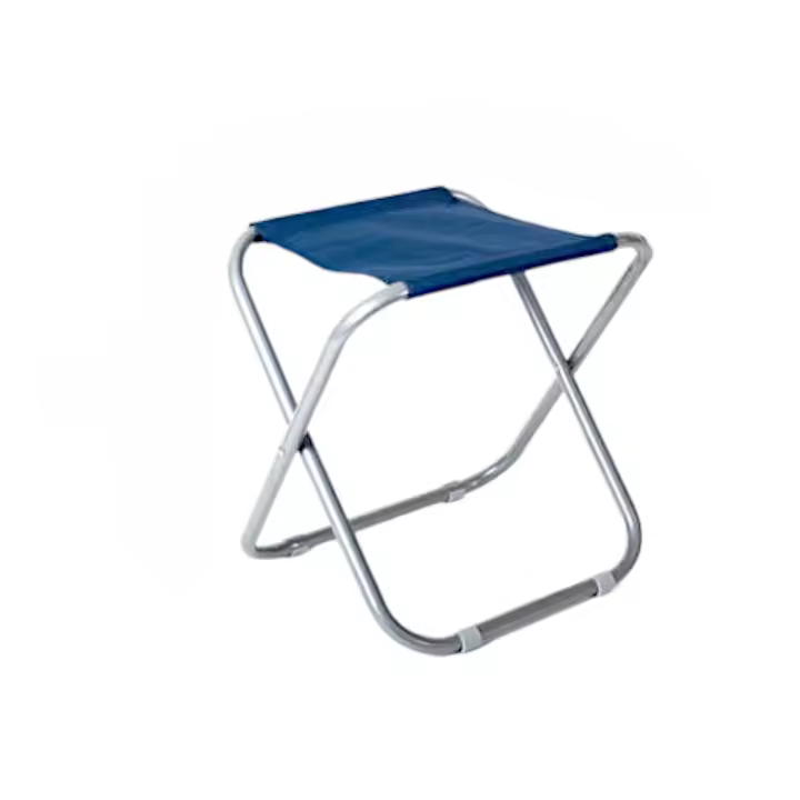 Taburete Plegable de Playa - Estructura de Hierro en Forma de Tijera - Medida 38x33x39 Cm - 3 Colores Disponibles - 1