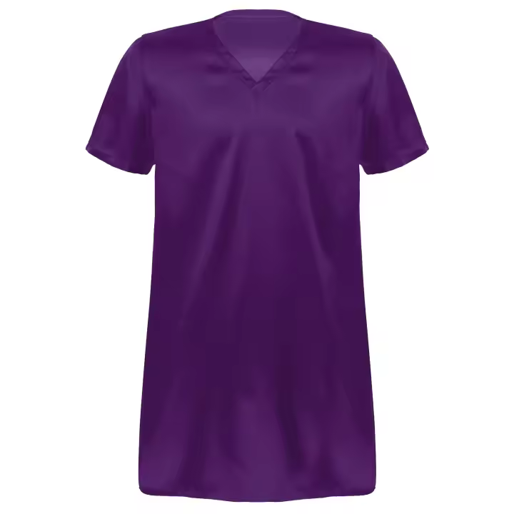 Camisón de satén para hombre y mujer, ropa de dormir de manga corta con cuello en V, ropa de dormir para el hogar, ropa de dormir con abertura lateral, albornoz para dormir - 1