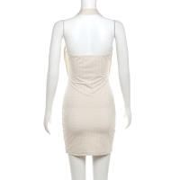 BUNO-Minivestido de Color liso para mujer, vestidos sin tirantes con escote en V profundo a la moda, ropa de calle de tendencia femenina - details 12