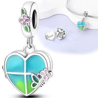 Colgante con cuentas de plata de ley 925, pulsera Original para fabricación de joyas, regalo del Día de San Valentín - details 2