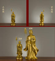 Bodhisattva Ksitigarbha de cobre puro en la montaña Jiuhua, con una gran decoración de la estatua de bronce de los Tres Santos Samantabhadra - details 7