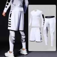 Conjunto de Atletismo para Hombres Ropa Deportiva de Fitness de Pantalones de Leggings de Compresión Pantalones de Sudor Ajustados para Gimnasio Guarda de Sudor Lycra - details 2