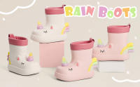Botas de Agua Niña Botas Lluvia Respetuosas Bebe Kids Rain Boots Impermeables y Antideslizante