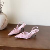 Bolsa de alta costura francesa sandalias de cabeza feminidad socialite encaje puntiagudo tacón fino con zapatillas geniales de tacón alto - details 31