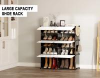 Zapatero con 6 compartimentos, caja de almacenamiento de zapatos con puertas, estante Modular de plástico para zapatos - details 8