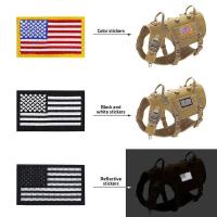 Correas Tácticas Militares Juego de Correa y Collar para Perros Vestido Táctico Grande MOLLE con Bolsas y Bandera - details 10