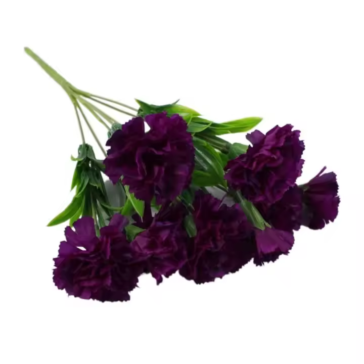 Seda Artificial de clavel resistente a los rayos UV, flor falsa de imitación, decoración de boda para el hogar, 11 cabezas, alta calidad - 1