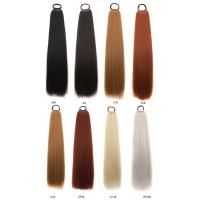 Extensiones de cola de caballo sintéticas esponjosas, suaves con banda elástica, postizo largo Yaki liso, bricolaje, colas de caballo postizas de 24 pulgadas, uso diario - details 1