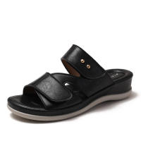 Antideslizante con tacón inclinado para mujer en verano, ropa informal y moderna para exteriores, sandalias versátiles para vacaciones en la playa - details 1
