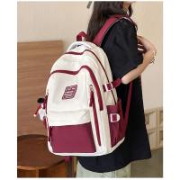 Mochila de gran capacidad femenina-japonesa color de contraste marca de moda mochila para estudiantes universitarios bolsa de viaje de ocio nueva bolsa para computadora - details 6