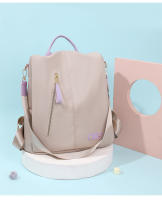 Mochila antirrobo negra para mujer, morral sencillo a la moda, informal, pequeña, impermeable, para viaje - details 14