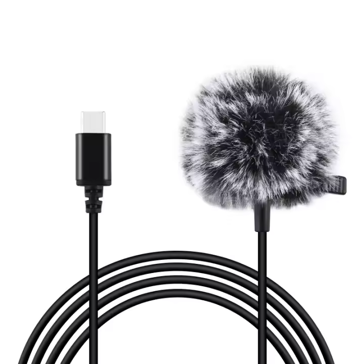 Micrófono de grabación de condensador con cable Lavalier con conector USB-C / Type-C de 1,5 m PULUZ - 1